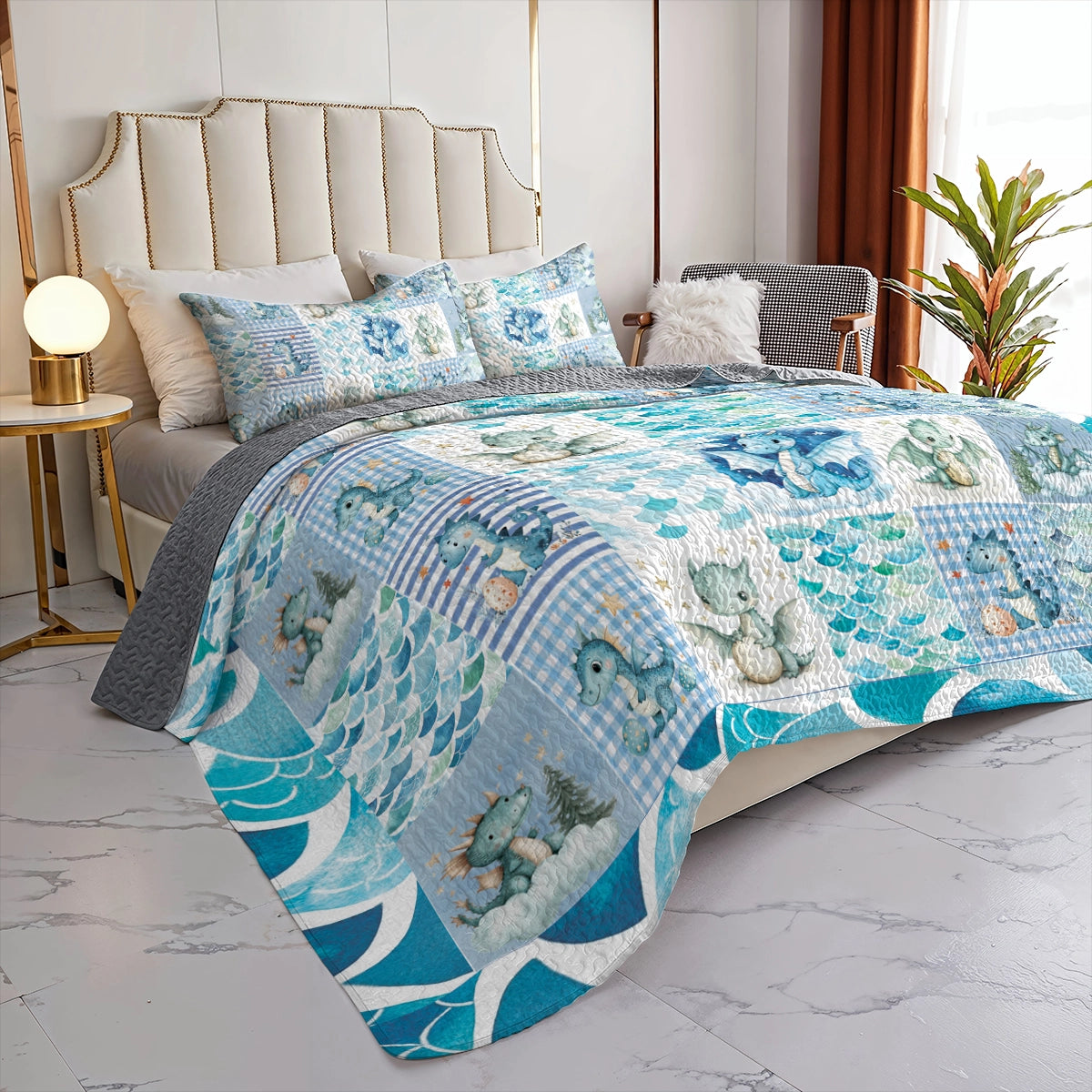 Shineful All Season Quilt 3-Piece Set - Baby Dragon Dreams