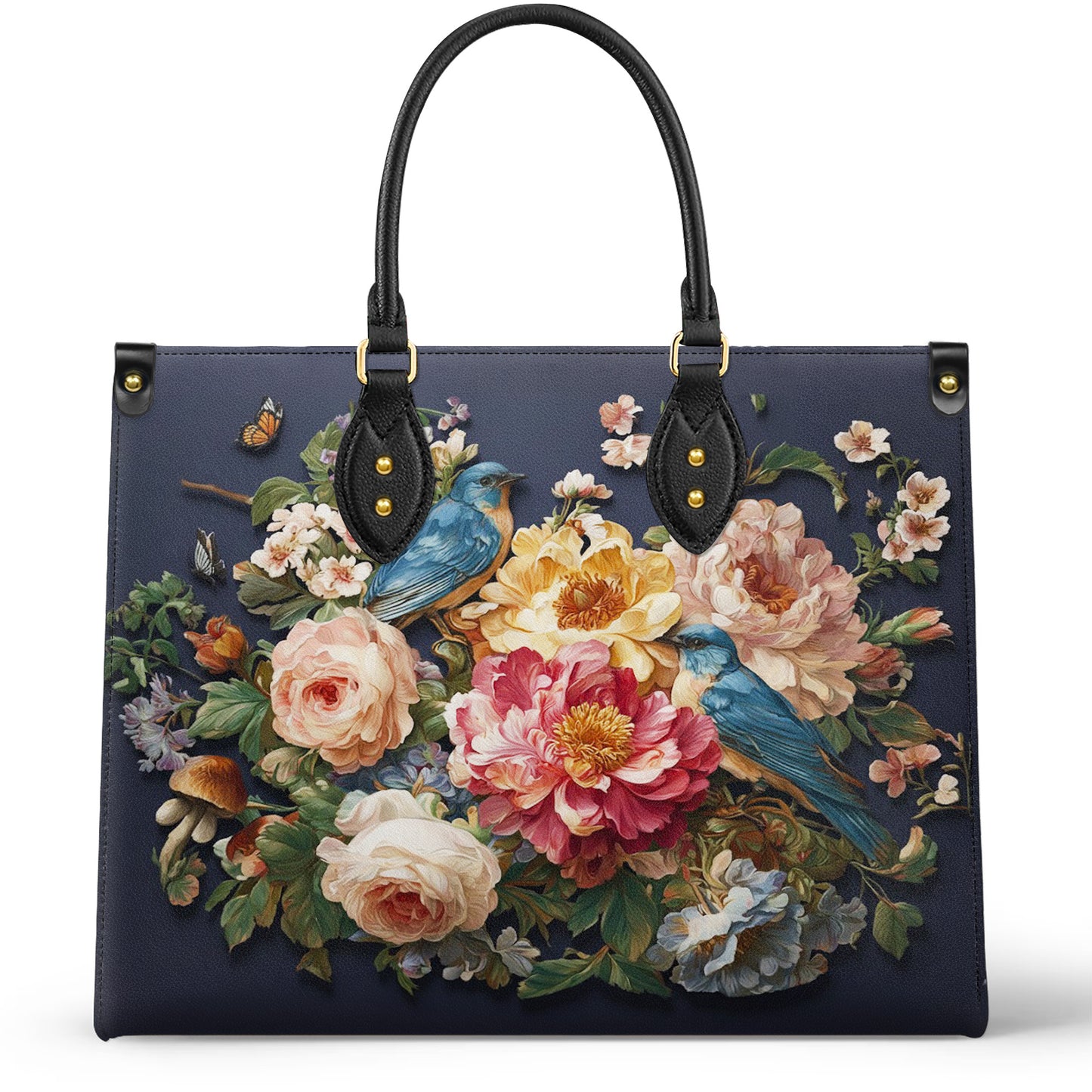 Shineful Leather Bag Midnight Bluebird Garden