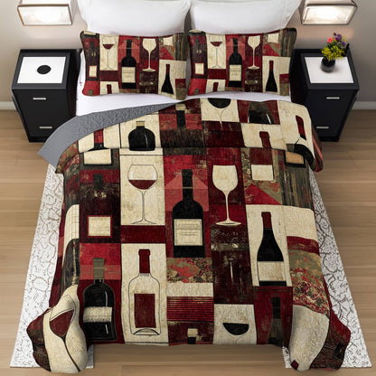 Shineful All Season Quilt 3-Piece Set Angelic Wine