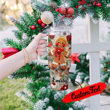 Shineful Tumbler Personalized Dashing Gingerbread Delight Christmas