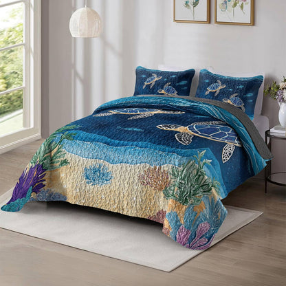 Shineful All Season Quilt 3-Piece Set Beach Bliss