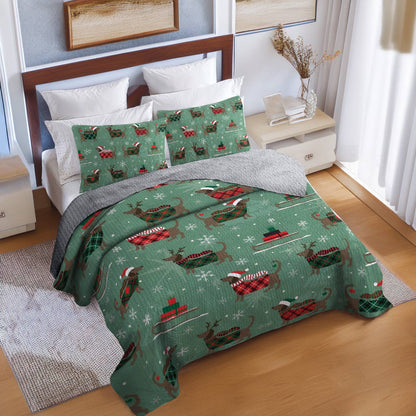 Shineful All Season Quilt 3-Piece Set Merry Dachsmas