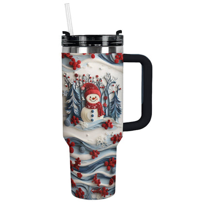 Shineful Glossy Tumbler Snowman Christmas