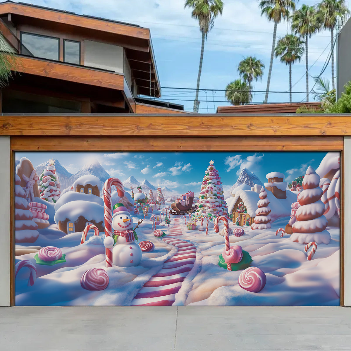 Shineful Garage Door Banner Decoration - Candyland Christmas
