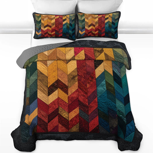 Shineful All Season Quilt 3-Piece Set Ember Path Weave