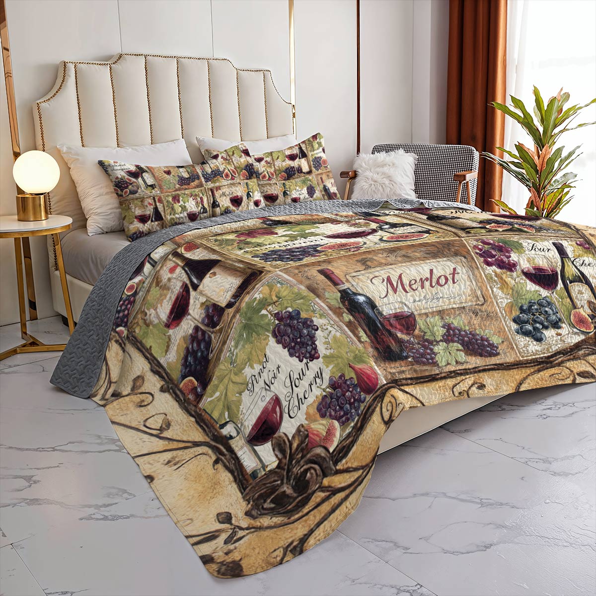 Shineful All Season Quilt 3-Piece Set Wine Collection