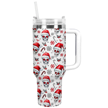 Shineful Tumbler Skull Santa Holiday
