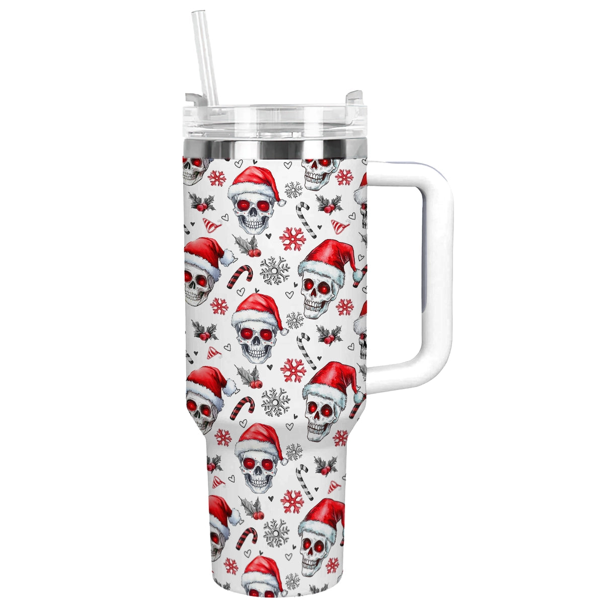 Shineful Tumbler Skull Santa Holiday