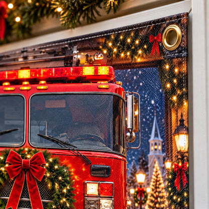 Shineful Firefighter Christmas Garage Door Banner Decoration