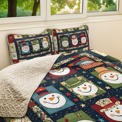 Shineful All Season Quilt 3-Piece Set Christmas Frosty Friends