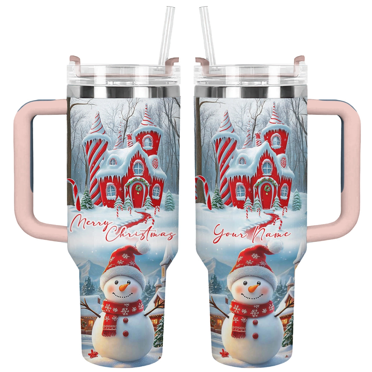 Shineful Glossy Tumbler Personalized Christmas Snowman's Sweet Retreat