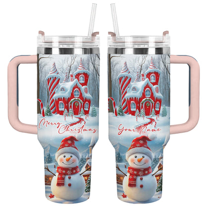 Shineful Glossy Tumbler Personalized Christmas Snowman's Sweet Retreat