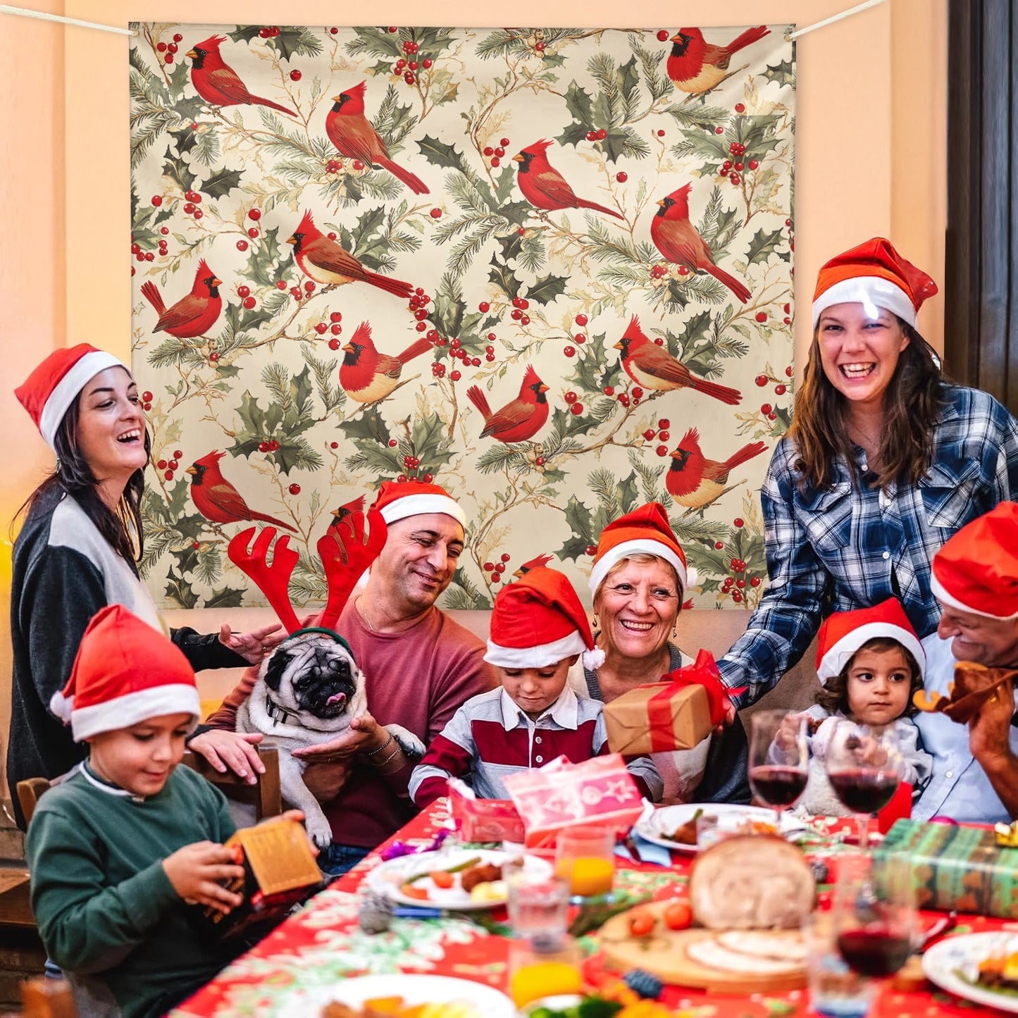 Shineful Garage Door Banner Decoration - Winter Cardinal Harmony