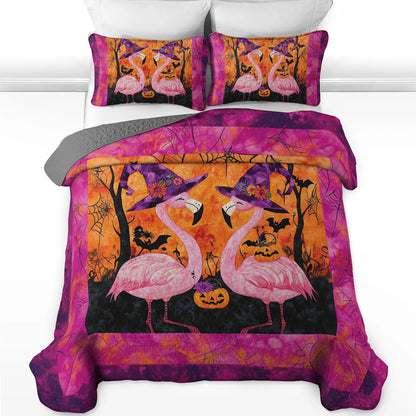 Shineful All Season Quilt 3-Piece Set Flamingo’s Bewitched Dream