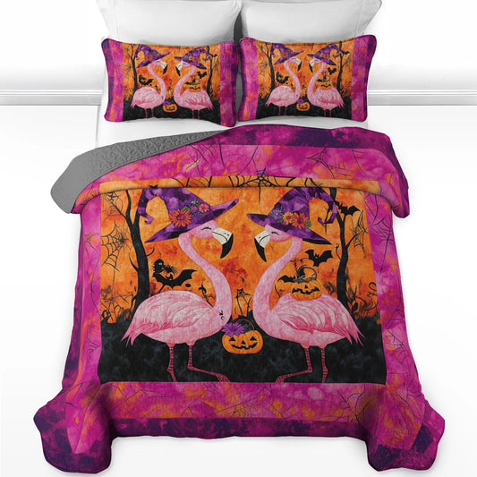 Shineful All Season Quilt 3-Piece Set Flamingo’s Bewitched Dream