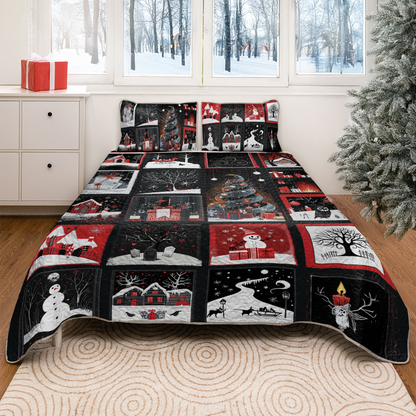 Shineful All Season Quilt 3-Piece Set Haunted Christmas Eve