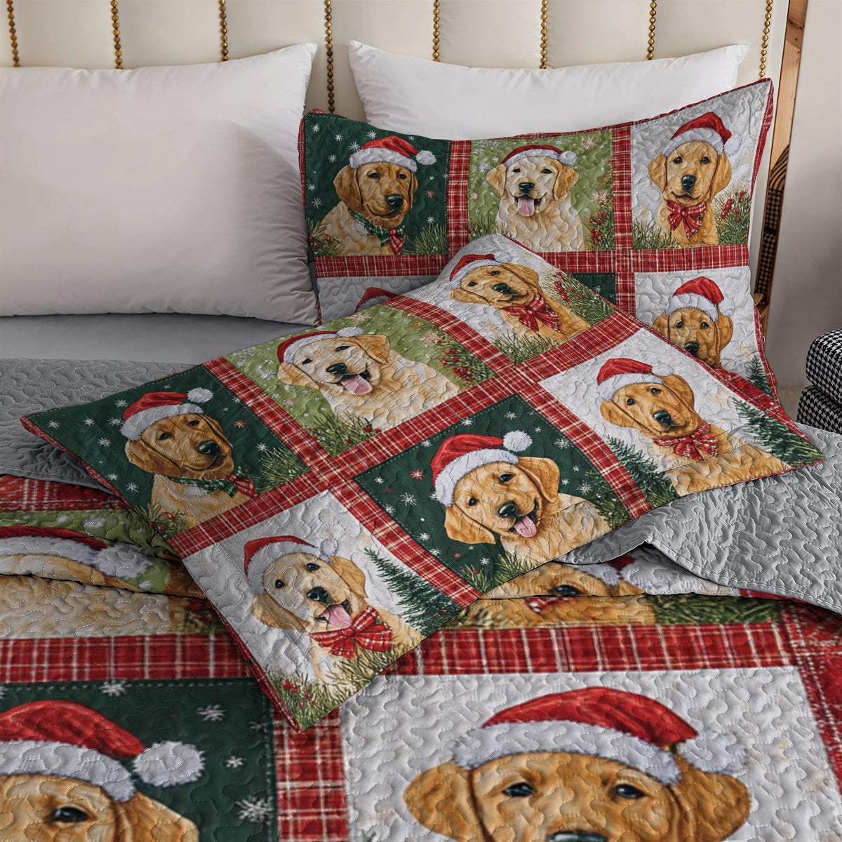 Shineful All Season Quilt 3-Piece Set - Labrador's Christmas Dream