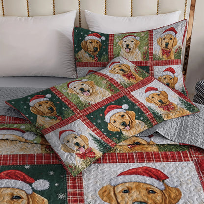 Shineful All Season Quilt 3-Piece Set - Labrador's Christmas Dream