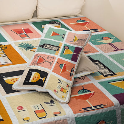 Shineful All Season Quilt 3-Piece Set Wine  Cocktail Chic