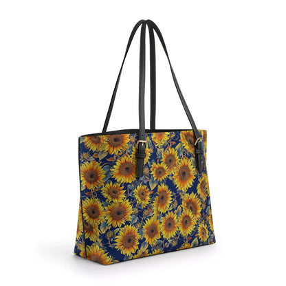 Shineful Leather Tote Bag Sunflower Gorgeous Flower