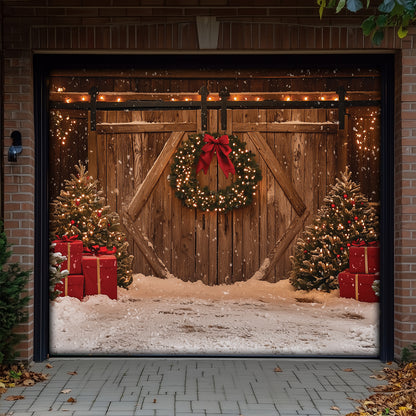 Shineful Garage Door Banner Decoration Christmas Barn Door with Presents