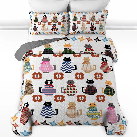 Shineful All Season Quilt 3-Piece Set Sweater Kitties