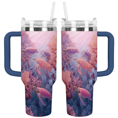 Shineful Tumbler Sea Turtles Coral Drift