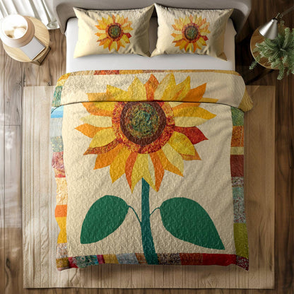 Shineful All Season Quilt 3-Piece Set Sunflower Sunshine