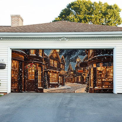 Shineful Garage Door Banner Decoration Winter Village