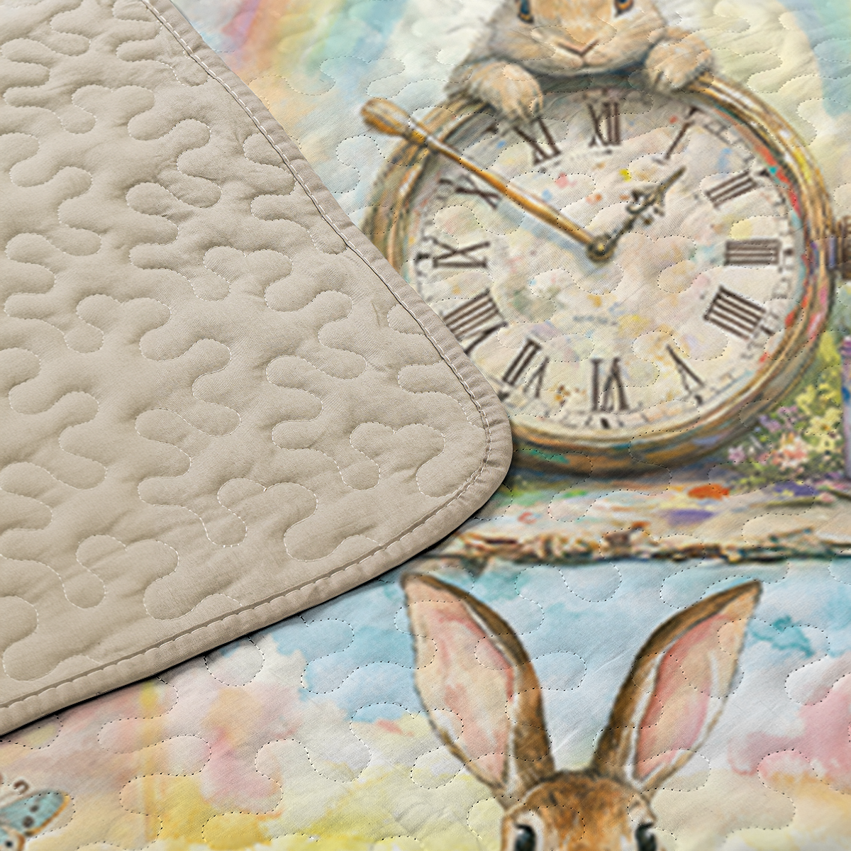 Shineful All Season Quilt 3-Piece Set Time Hoppers Rabbit