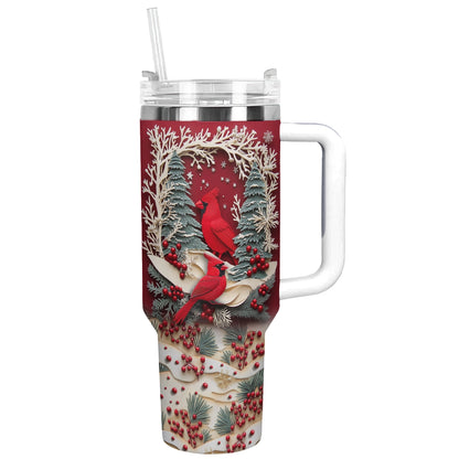 Shineful Glossy Tumbler Winter Cardinal Magic