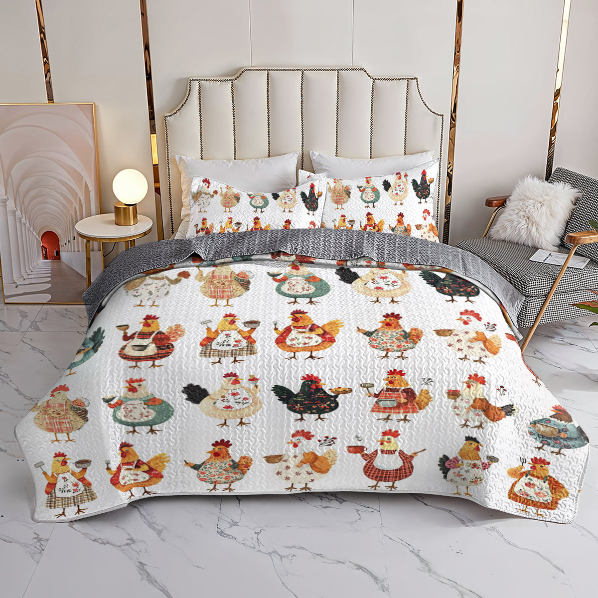 Shineful All Season Quilt 3-Piece Set Whimsical Rooster