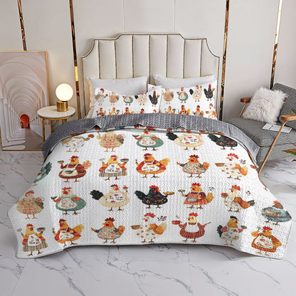 Shineful All Season Quilt 3-Piece Set Whimsical Rooster