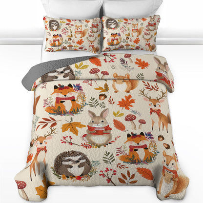 Shineful All Season Quilt 3-Piece Set Animal In Fall