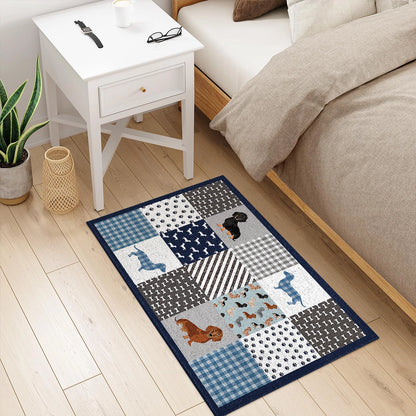 Shineful Ultra-Thin Non Skid Floor Mat, Kitchen Rugs Dachshund Delight Blue