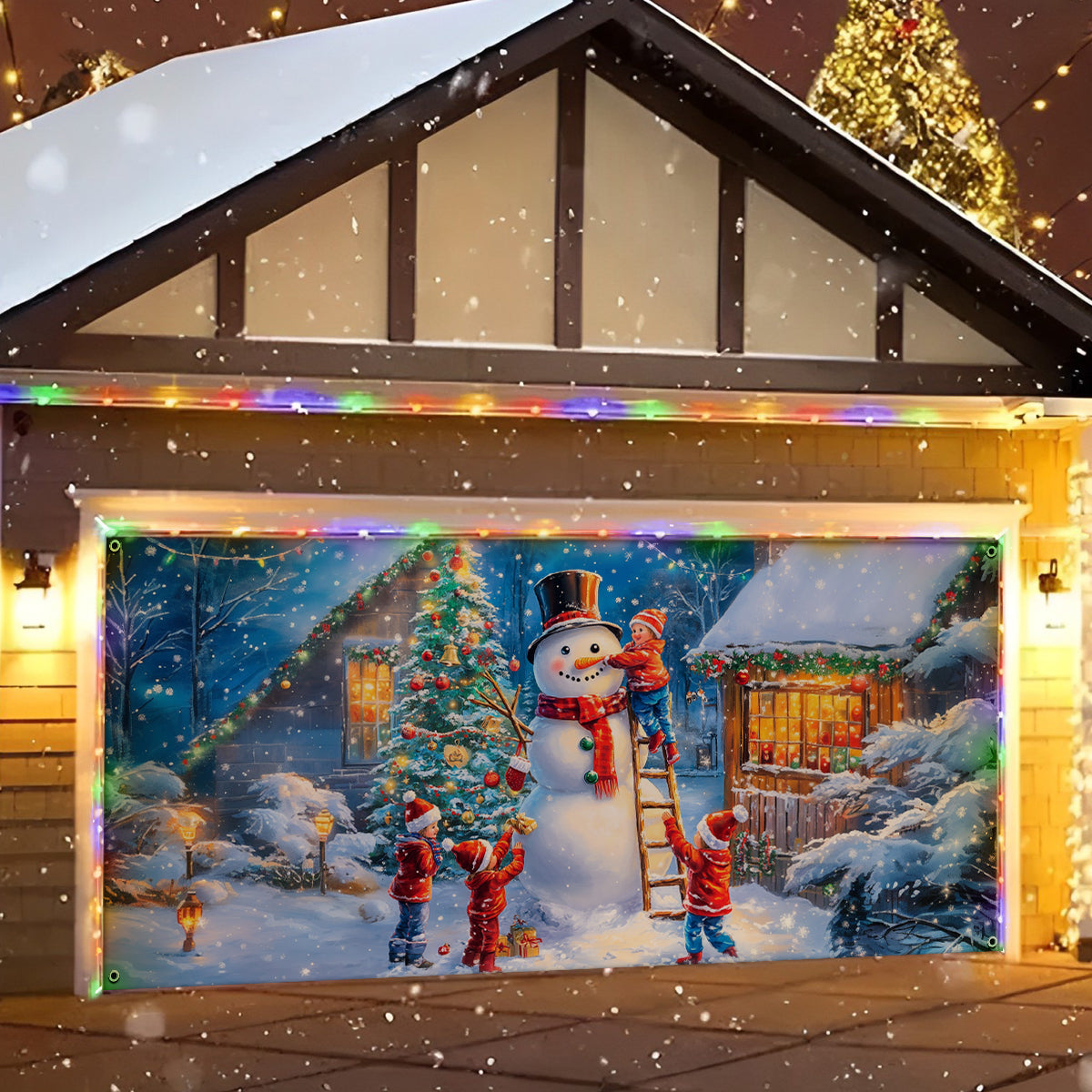 Shineful Garage Door Banner Decoration - Snowman Decoration Holiday