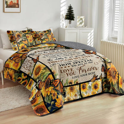 Shineful All Season Quilt 3-Piece Set Sunflower Angel