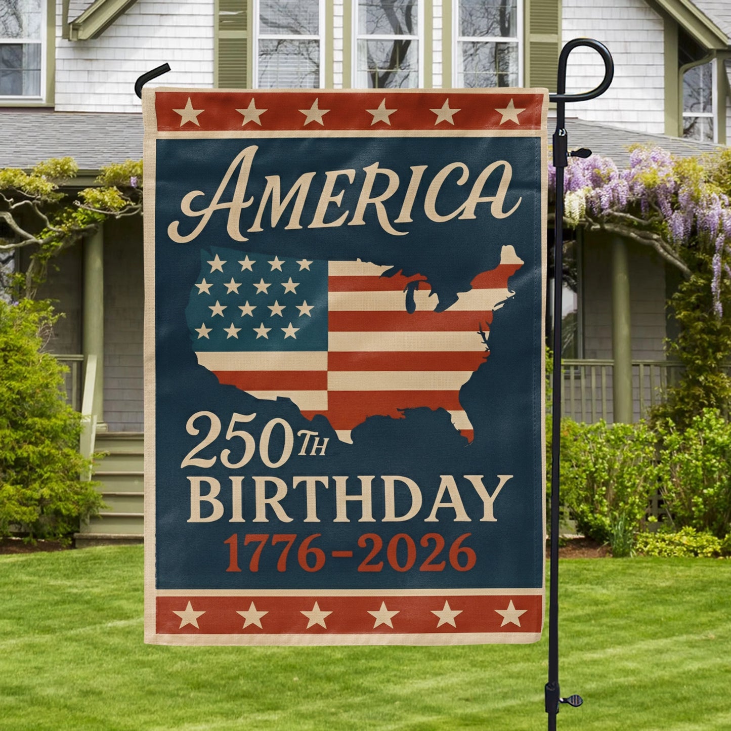 Shineful Gargen Flag 12" x 18" - Celebrating 250 Years of America