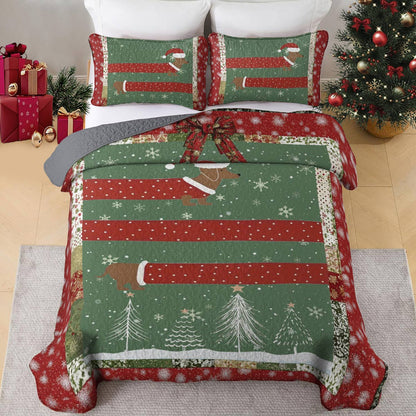 Shineful All Season Quilt 3-Piece Set Dachshund Dasher