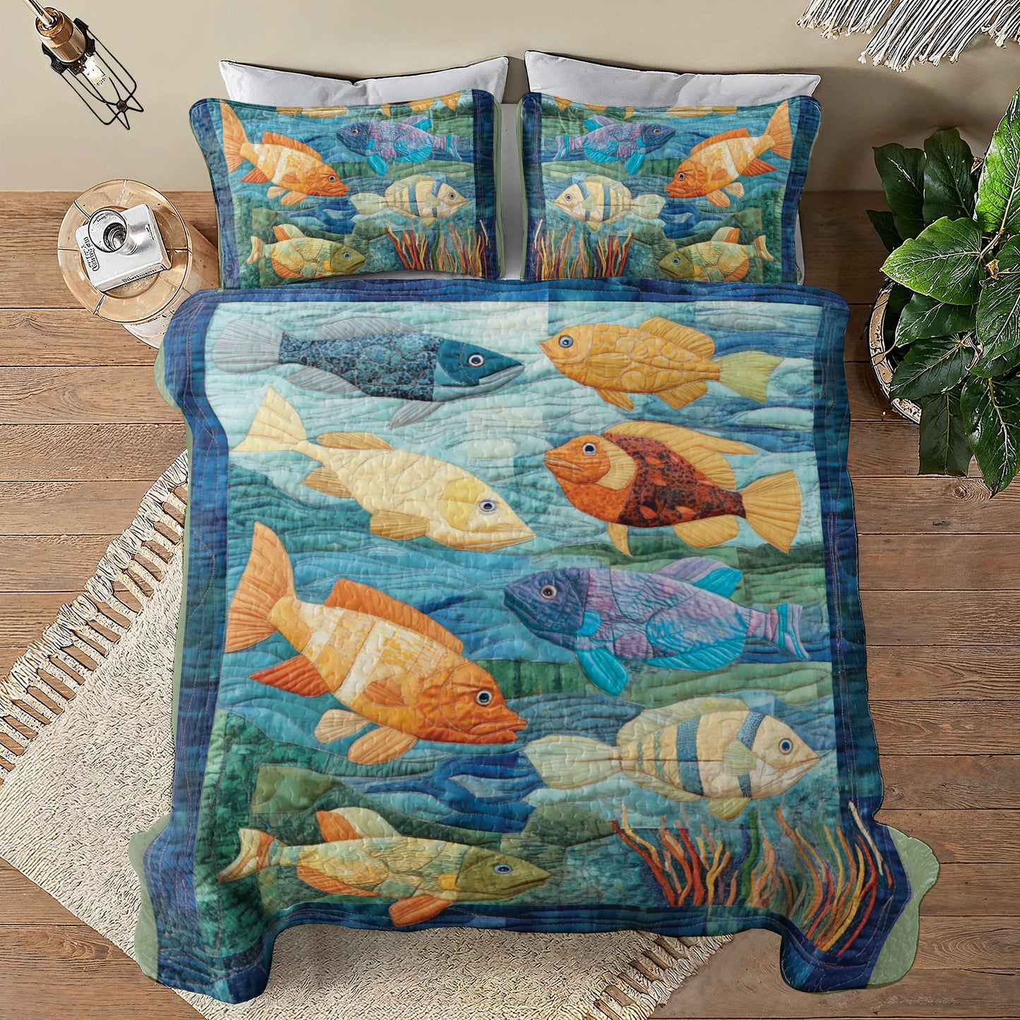 Shineful All Season Quilt 3-Piece Set Sea Life