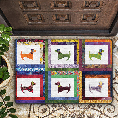 Shineful Ultra-Thin Non Skid Floor Mat, Kitchen Rugs Dachshund Friends