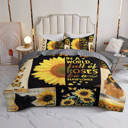 Shineful All Season Quilt 3-Piece Set Sunflower Memories