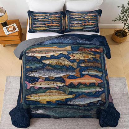 Shineful All Season Quilt 3-Piece Set Fishlife