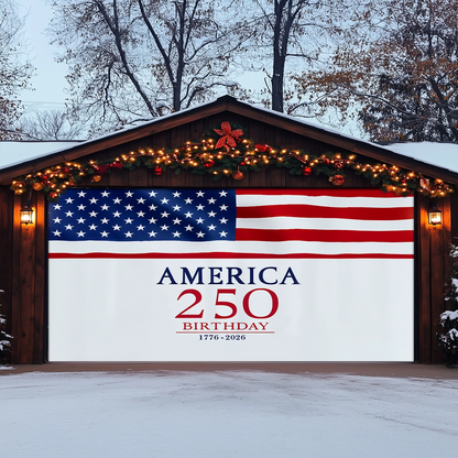Shineful Garage Door Banner Decoration America 250th Anniversary