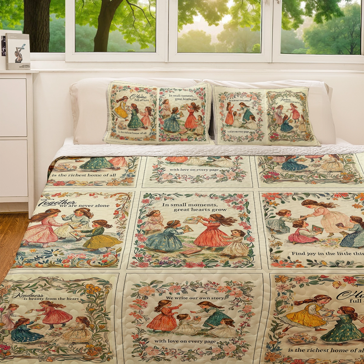 Shineful All Season Quilt 3-Piece Set Reading Timeless Treasures