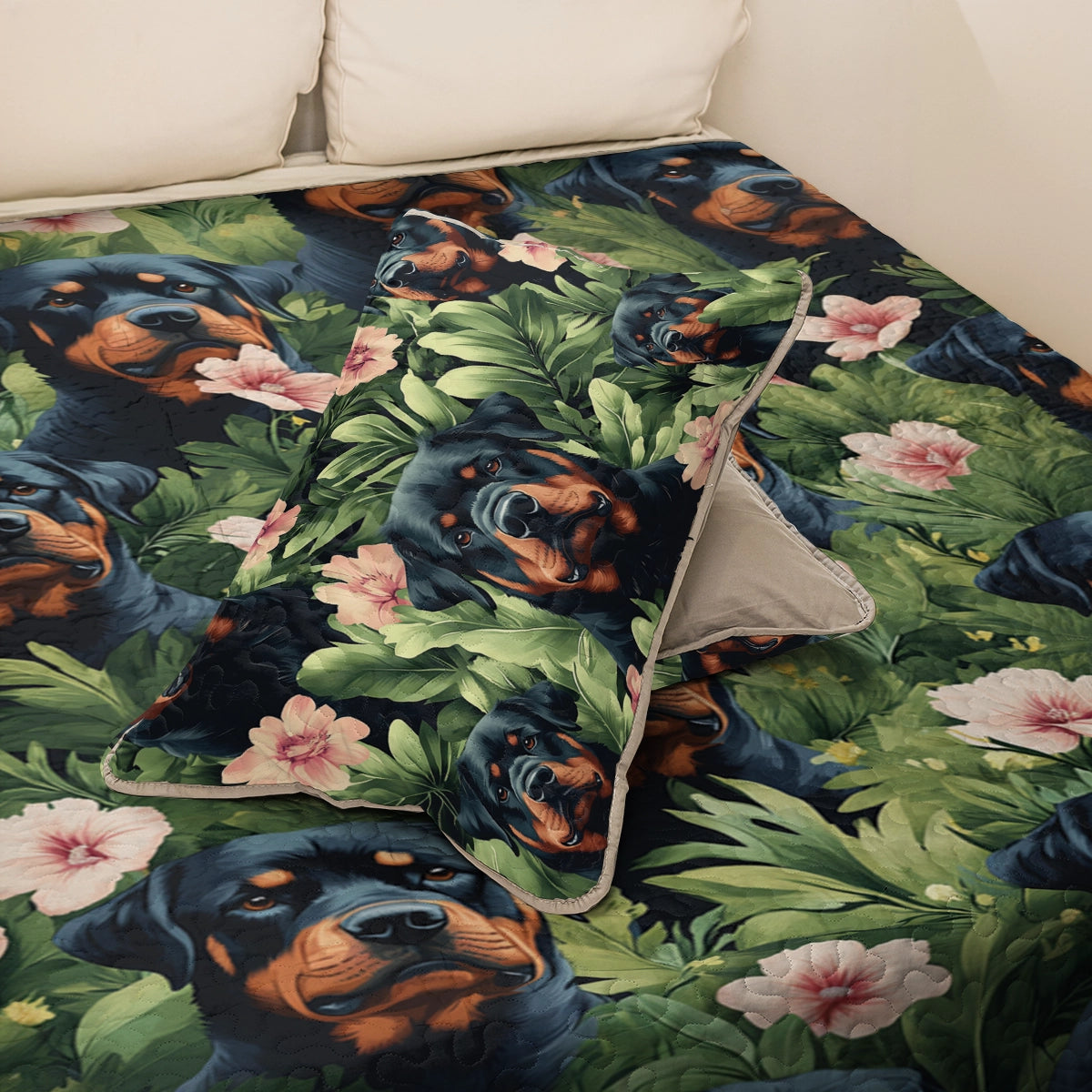 Shineful All Season Quilt 3-Piece Set - Rottweiler Guardian