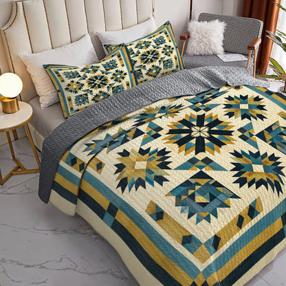Shineful All Season Quilt 3-Piece Set Desert Compass Star