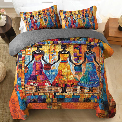 Shineful All Season Quilt 3-Piece Set Dancing Colors