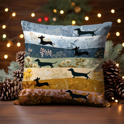 Shineful 2D Print Cushion Cover, Pillowcase, Pillows Covers Dachshund Four Seasons