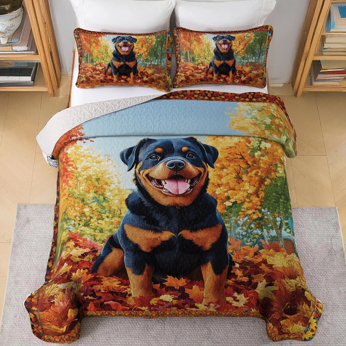 Shineful All Season Quilt 3-Piece Set - Fall Frolic with My Rottweiler